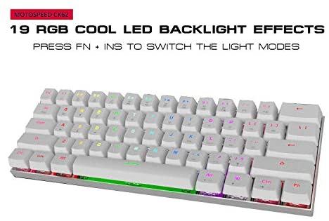 MOTOSPEED 61 Keys Wired/Wireless 3.0 Mechanical Keyboard 60% RGB LED Backlit Type-C Gaming/Office Keyboard for PC/Mac/Linux/iPad/iPhone/Smartphone/Laptop Blue Switch MOTOSPEED 61 Keys Wired/Wireless 3.0 Mechanical Keyboard 60% RGB LED Backlit Type-C Gaming/Office Keyboard for PC/Mac/Linux/iPad/iPhone/Smartphone/Laptop Blue Switch
