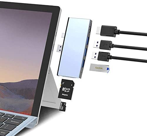 Microsoft Surface Pro 4/5/6 Docking Station, Rocketek Microsoft Surfac Hub Expansion with TF/SD Card, 3 USB 3.0, Mini DP to 4K HDMI Converter USB Hub Adapter for Surface Pro 2015/2017/2018 Accessories Microsoft Surface Pro 4/5/6 Docking Station, Rocketek Microsoft Surfac Hub Expansion with TF/SD Card, 3 USB 3.0, Mini DP to 4K HDMI Converter USB Hub Adapter for Surface Pro 2015/2017/2018 Accessories