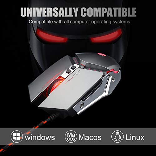 Gaming Mouse Wired,Derict PW2 Wired Gaming Mice with 4800 DPI,4 Programmable Buttons, 7 Color LED, Ergonomic Optical PC, Comfortable Computer Gaming Mice Black (PW2 Wired Gaming Mouse) Gaming Mouse Wired,Derict PW2 Wired Gaming Mice with 4800 DPI,4 Programmable Buttons, 7 Color LED, Ergonomic Optical PC, Comfortable Computer Gaming Mice Black (PW2 Wired Gaming Mouse)