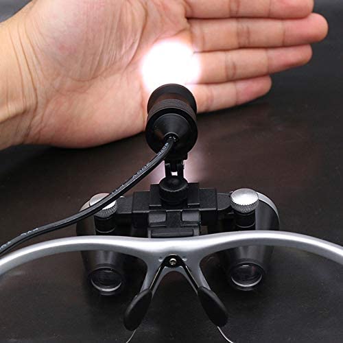 Dental 3.5X Magnifying Glass with LED Light Binocular Loupes Two-Way Adjustment Goggles Frame Optical Headband Magnifier,Blue Dental 3.5X Magnifying Glass with LED Light Binocular Loupes Two-Way Adjustment Goggles Frame Optical Headband Magnifier,Blue