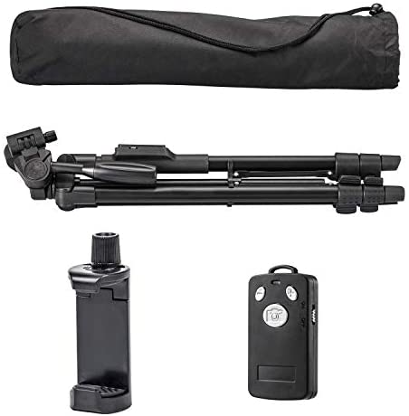Tripod, 50 Inch Aluminum Tripod, Video Tripod for Cellphone, Camera, Universal Tripod with Wireless Remote, Compatible with iPhone Xs/Xr/X/8/8 Plus/Samsung Galaxy/Google/GoPro Hero Tripod, 50 Inch Aluminum Tripod, Video Tripod for Cellphone, Camera, Universal Tripod with Wireless Remote, Compatible with iPhone Xs/Xr/X/8/8 Plus/Samsung Galaxy/Google/GoPro Hero