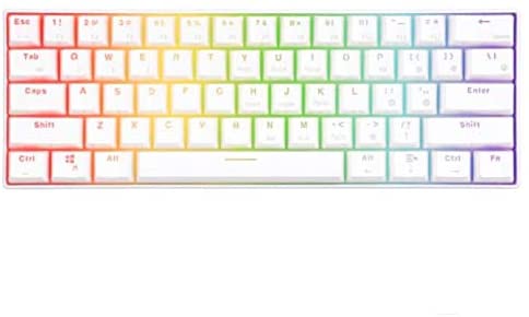 SKEIDO White - Wireless Bluetooth Mechanical Gaming Portable 60% Keyboards 61 Keys RGB Single Backlit Backlight SKEIDO White - Wireless Bluetooth Mechanical Gaming Portable 60% Keyboards 61 Keys RGB Single Backlit Backlight