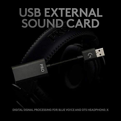 Logitech G PRO X Gaming Headset 2nd Generation, Detachable Pro-Grade Microphone, Blue VO!CE, DTS Headphone:X 7.1, 50 mm PRO-G Drivers, PC/PS4/Switch/Xbox One/VR - Black Logitech G PRO X Gaming Headset 2nd Generation, Detachable Pro-Grade Microphone, Blue VO!CE, DTS Headphone:X 7.1, 50 mm PRO-G Drivers, PC/PS4/Switch/Xbox One/VR - Black