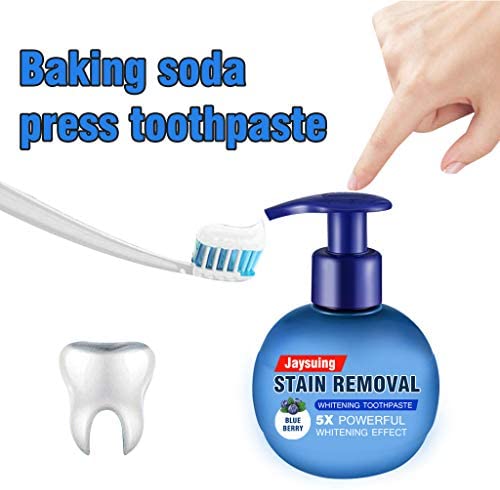 Stain Removal Whitening Toothpaste, ALLCOME Baking Soda Strong Cleaning Power Natural Stain Remover Toothpaste (Blue) Stain Removal Whitening Toothpaste, ALLCOME Baking Soda Strong Cleaning Power Natural Stain Remover Toothpaste (Blue)