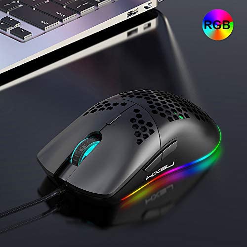 HXSJ J900 USB Wired Gaming Mouse RGB Gaming Mouse with Six Adjustable DPI Ergonomic Design for Desktop Laptop Black HXSJ J900 USB Wired Gaming Mouse RGB Gaming Mouse with Six Adjustable DPI Ergonomic Design for Desktop Laptop Black