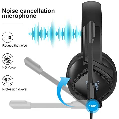 Gaming Headset for PS4,Nintendo Switch, PC with Mic - Surround Sound, Noise Reduction Game Earphone, Mute Switch- 3.5MM Jack for Cell Phone, Laptops, Computer (Black) Gaming Headset for PS4,Nintendo Switch, PC with Mic - Surround Sound, Noise Reduction Game Earphone, Mute Switch- 3.5MM Jack for Cell Phone, Laptops, Computer (Black)