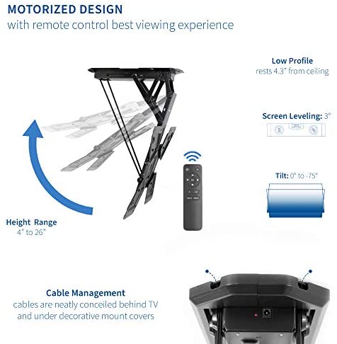 VIVO Electric Motorized Flip Down Pitched Roof Ceiling TV Mount for 23" to 55" Screen (MOUNT-E-FD55), Master Pack VIVO Electric Motorized Flip Down Pitched Roof Ceiling TV Mount for 23" to 55" Screen (MOUNT-E-FD55), Master Pack