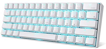 RK ROYAL KLUDGE RK61 61 Keys Wired/Wireless Multi-Device Yellow LED Backlit Mechanical Gaming/Office Keyboard for iOS, Android, Windows with 1450mAh Battery, Hot-Swappable Tactile Blue Switch-White RK ROYAL KLUDGE RK61 61 Keys Wired/Wireless Multi-Device Yellow LED Backlit Mechanical Gaming/Office Keyboard for iOS, Android, Windows with 1450mAh Battery, Hot-Swappable Tactile Blue Switch-White