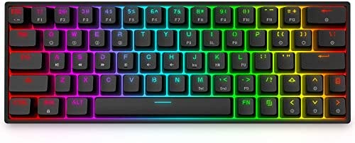 YUNZII SK64 64 Keys Hot Swappable Optical Mechanical Keyboard with ABS Shine-Through Keycaps, RGB Backlit, Programmable for Win/Mac/Gaming (Gateron Optical Brown, Black) YUNZII SK64 64 Keys Hot Swappable Optical Mechanical Keyboard with ABS Shine-Through Keycaps, RGB Backlit, Programmable for Win/Mac/Gaming (Gateron Optical Brown, Black)