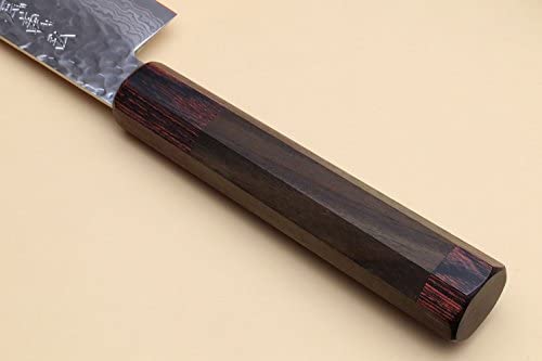 Yoshihiro VG-10 46 Layers Hammered Damascus Santoku Japanese Multipurpose Knife (7'' (180mm)) (Rosewood Handle) Yoshihiro VG-10 46 Layers Hammered Damascus Santoku Japanese Multipurpose Knife (7'' (180mm)) (Rosewood Handle)
