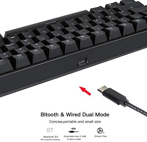 MOTOSPEED 60% Mechanical Gaming Keyboard Compact 61 Keys RGB Backlit Wired/Wireless 3 Type-C Gaming/Office Keyboard for PC/Mac/Linux/iPad/iPhone/Smartphone/Laptop Red Switch MOTOSPEED 60% Mechanical Gaming Keyboard Compact 61 Keys RGB Backlit Wired/Wireless 3 Type-C Gaming/Office Keyboard for PC/Mac/Linux/iPad/iPhone/Smartphone/Laptop Red Switch