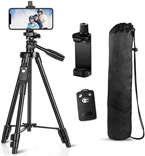 Tripod, 50 Inch Aluminum Tripod, Video Tripod for Cellphone, Camera, Universal Tripod with Wireless Remote, Compatible with iPhone Xs/Xr/X/8/8 Plus/Samsung Galaxy/Google/GoPro Hero Tripod, 50 Inch Aluminum Tripod, Video Tripod for Cellphone, Camera, Universal Tripod with Wireless Remote, Compatible with iPhone Xs/Xr/X/8/8 Plus/Samsung Galaxy/Google/GoPro Hero