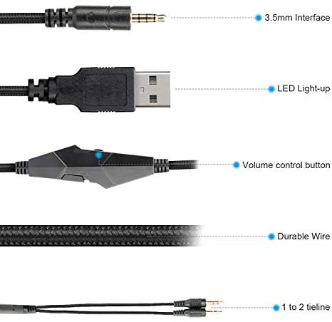 Gaming Headset for PS4,Nintendo Switch, PC with Mic - Surround Sound, Noise Reduction Game Earphone, Mute Switch- 3.5MM Jack for Cell Phone, Laptops, Computer (Black) Gaming Headset for PS4,Nintendo Switch, PC with Mic - Surround Sound, Noise Reduction Game Earphone, Mute Switch- 3.5MM Jack for Cell Phone, Laptops, Computer (Black)