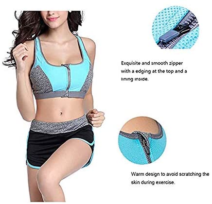 Women's Zip Front Sports Bra Wireless Post-Surgery Bra Active Yoga Sports Bras Women's Zip Front Sports Bra Wireless Post-Surgery Bra Active Yoga Sports Bras