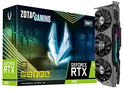 ZOTAC GAMING GeForce RTX 3090 Trinity 24GB GDDR6X 384-bit 19.5 Gbps PCIE 4.0 Gaming Graphics Card, IceStorm 2.0 Advanced Cooling, SPECTRA 2.0 RGB Lighting, ZT-A30900D-10P ZOTAC GAMING GeForce RTX 3090 Trinity 24GB GDDR6X 384-bit 19.5 Gbps PCIE 4.0 Gaming Graphics Card, IceStorm 2.0 Advanced Cooling, SPECTRA 2.0 RGB Lighting, ZT-A30900D-10P
