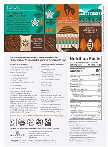 Navitas Naturals, Organic Cacao Powder, Chocolate Powder, 16 Oz (454 G) Navitas Naturals, Organic Cacao Powder, Chocolate Powder, 16 Oz (454 G)