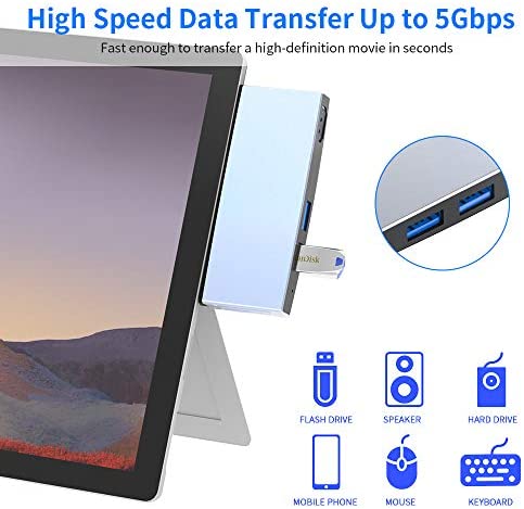 Microsoft Surface Pro 4/5/6 Docking Station, Rocketek Microsoft Surfac Hub Expansion with TF/SD Card, 3 USB 3.0, Mini DP to 4K HDMI Converter USB Hub Adapter for Surface Pro 2015/2017/2018 Accessories Microsoft Surface Pro 4/5/6 Docking Station, Rocketek Microsoft Surfac Hub Expansion with TF/SD Card, 3 USB 3.0, Mini DP to 4K HDMI Converter USB Hub Adapter for Surface Pro 2015/2017/2018 Accessories