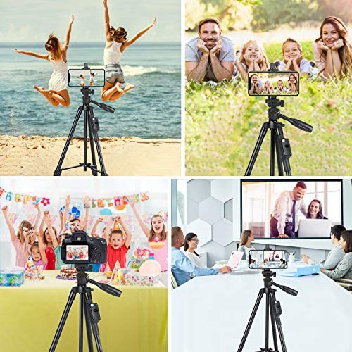 Tripod, 50 Inch Aluminum Tripod, Video Tripod for Cellphone, Camera, Universal Tripod with Wireless Remote, Compatible with iPhone Xs/Xr/X/8/8 Plus/Samsung Galaxy/Google/GoPro Hero Tripod, 50 Inch Aluminum Tripod, Video Tripod for Cellphone, Camera, Universal Tripod with Wireless Remote, Compatible with iPhone Xs/Xr/X/8/8 Plus/Samsung Galaxy/Google/GoPro Hero