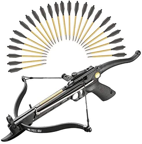 KingsArchery Crossbow Self-Cocking 80 Lbs with Adjustable Sight and Total of 27 Aluminim Arrow Bolt Set KingsArchery Crossbow Self-Cocking 80 Lbs with Adjustable Sight and Total of 27 Aluminim Arrow Bolt Set