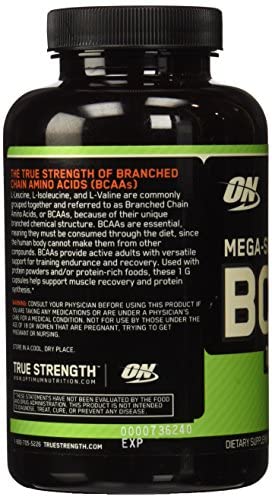 OPTIMUM NUTRITION Instantized MEGA SIZE BCAA 1000 CAPS, Branched Chain Essential Amino Acids Capsules, 1000mg, 200 capsules OPTIMUM NUTRITION Instantized MEGA SIZE BCAA 1000 CAPS, Branched Chain Essential Amino Acids Capsules, 1000mg, 200 capsules