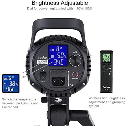 Godox SL-60W 5600K 60W High Power LED Video Light Wireless Remote Control with Bowens Mount Photo Studio Photography Video Recording White Version Godox SL-60W 5600K 60W High Power LED Video Light Wireless Remote Control with Bowens Mount Photo Studio Photography Video Recording White Version
