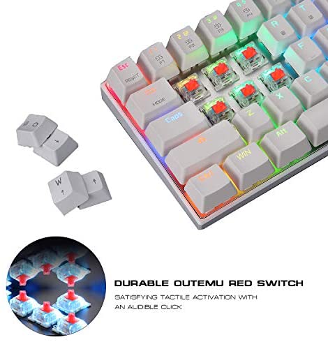 MOTOSPEED 61 Keys Wired/Wireless 3.0 Mechanical Keyboard 60% RGB LED Backlit Type-C Gaming/Office Keyboard for PC/Mac/Linux/iPad/iPhone/Smartphone/Laptop Blue Switch MOTOSPEED 61 Keys Wired/Wireless 3.0 Mechanical Keyboard 60% RGB LED Backlit Type-C Gaming/Office Keyboard for PC/Mac/Linux/iPad/iPhone/Smartphone/Laptop Blue Switch