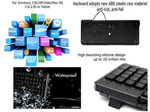 Motospeed K70L Keyboard 7 Colorful LED Backlit Wired Desktop Keyboards Water Resistant USB Gaming Computer Keyboard Motospeed K70L Keyboard 7 Colorful LED Backlit Wired Desktop Keyboards Water Resistant USB Gaming Computer Keyboard