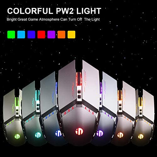 Gaming Mouse Wired,Derict PW2 Wired Gaming Mice with 4800 DPI,4 Programmable Buttons, 7 Color LED, Ergonomic Optical PC, Comfortable Computer Gaming Mice Black (PW2 Wired Gaming Mouse) Gaming Mouse Wired,Derict PW2 Wired Gaming Mice with 4800 DPI,4 Programmable Buttons, 7 Color LED, Ergonomic Optical PC, Comfortable Computer Gaming Mice Black (PW2 Wired Gaming Mouse)