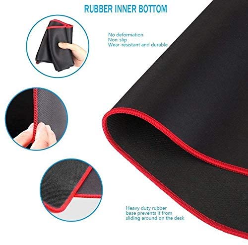 Large Gaming Mouse Pad Extended Mat Non-Slip Desk Pad Rubber Mice Pads Stitched Edges Long Mousepad 23.5x11.6" Red Large Gaming Mouse Pad Extended Mat Non-Slip Desk Pad Rubber Mice Pads Stitched Edges Long Mousepad 23.5x11.6" Red