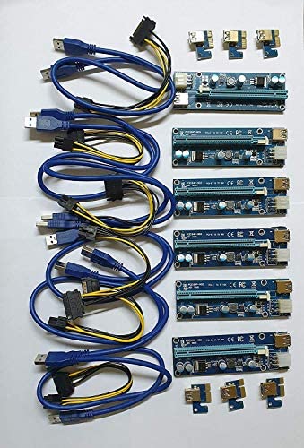 Euromax GPU RISER CARDS Pack of 6 - VER009S Gold Version (6 Pcs kit) CI-E to SATA Power Cable-GPU Riser Adapter Euromax GPU RISER CARDS Pack of 6 - VER009S Gold Version (6 Pcs kit) CI-E to SATA Power Cable-GPU Riser Adapter