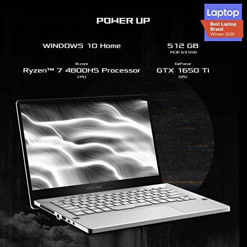 ROG Zephyrus G14 GA401II-HE046T Gaming Laptop (Moonlight White) – AMD Ryzen 7 4800HS Processor 2.9 GHz, 16GB RAM, 512GB SSD, NVIDIA GeForce GTX 1650 Ti, 14-inch FHD 120Hz, Win10, Backlit-Eng-Arb-KB ROG Zephyrus G14 GA401II-HE046T Gaming Laptop (Moonlight White) – AMD Ryzen 7 4800HS Processor 2.9 GHz, 16GB RAM, 512GB SSD, NVIDIA GeForce GTX 1650 Ti, 14-inch FHD 120Hz, Win10, Backlit-Eng-Arb-KB