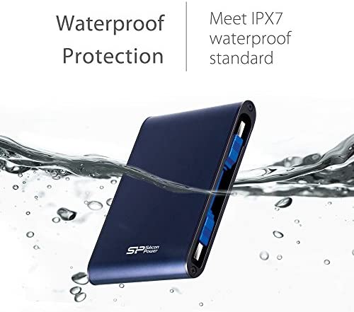 SP Silicon Power Silicon Power 2TB Type C USB 3.0 Rugged Armor A80 Military-Grade Shockproof/IPX7 Waterproof/Dustproof/Pressure-Resistant 2.5" Portable External Hard Drive for PC and Mac-Blue SP Silicon Power Silicon Power 2TB Type C USB 3.0 Rugged Armor A80 Military-Grade Shockproof/IPX7 Waterproof/Dustproof/Pressure-Resistant 2.5" Portable External Hard Drive for PC and Mac-Blue