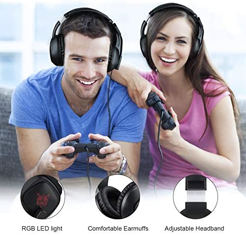 Gaming Headset for PS4,Nintendo Switch, PC with Mic - Surround Sound, Noise Reduction Game Earphone, Mute Switch- 3.5MM Jack for Cell Phone, Laptops, Computer (Black) Gaming Headset for PS4,Nintendo Switch, PC with Mic - Surround Sound, Noise Reduction Game Earphone, Mute Switch- 3.5MM Jack for Cell Phone, Laptops, Computer (Black)