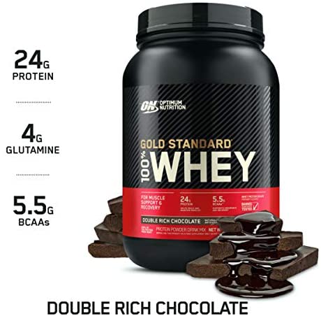 OPTIMUM NUTRITION GOLD STANDARD 100% Whey Protein Isolate Powder, Double Rich Chocolate, 2 LB, 29 Servings OPTIMUM NUTRITION GOLD STANDARD 100% Whey Protein Isolate Powder, Double Rich Chocolate, 2 LB, 29 Servings