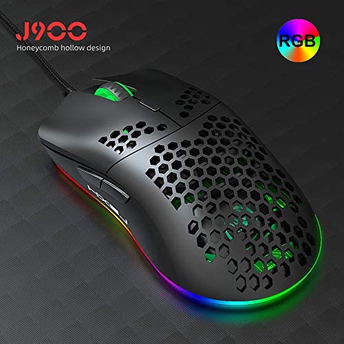 HXSJ J900 USB Wired Gaming Mouse RGB Gaming Mouse with Six Adjustable DPI Ergonomic Design for Desktop Laptop Black HXSJ J900 USB Wired Gaming Mouse RGB Gaming Mouse with Six Adjustable DPI Ergonomic Design for Desktop Laptop Black