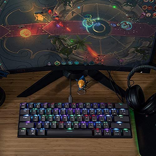 MOTOSPEED CK61 RGB Mechanical Gaming Keyboard OUTMU Blue Switches Keyboard 61 Keys Anti-ghosting with Backlight for Gaming Black MOTOSPEED CK61 RGB Mechanical Gaming Keyboard OUTMU Blue Switches Keyboard 61 Keys Anti-ghosting with Backlight for Gaming Black