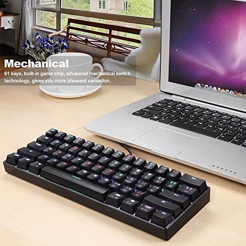 MOTOSPEED CK61 RGB Mechanical Gaming Keyboard OUTMU Blue Switches Keyboard 61 Keys Anti-ghosting with Backlight for Gaming Black MOTOSPEED CK61 RGB Mechanical Gaming Keyboard OUTMU Blue Switches Keyboard 61 Keys Anti-ghosting with Backlight for Gaming Black